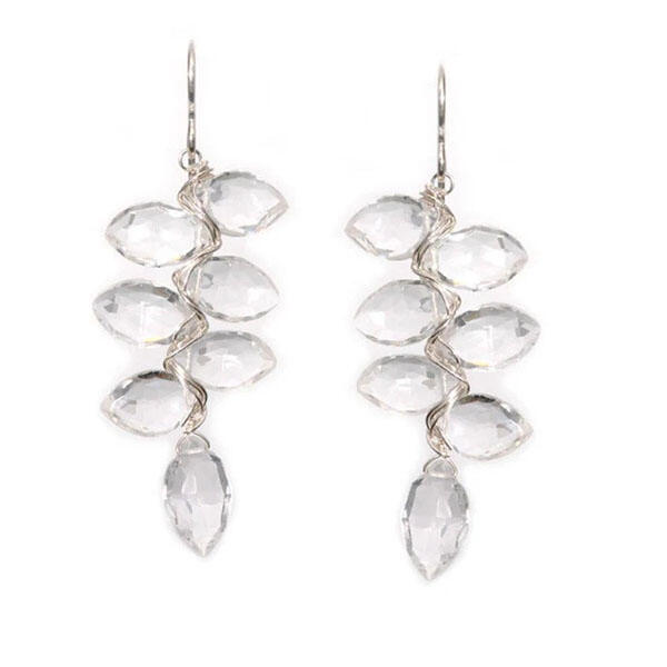 Sprouting Sparkles Earrings in White Topaz