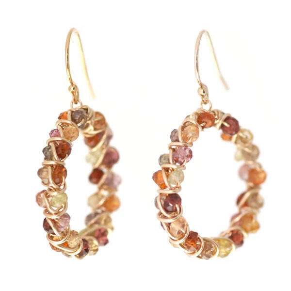 Multi-colored Sapphire Hoop Earrings