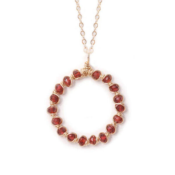 Circle of Gems Necklace in Garnet